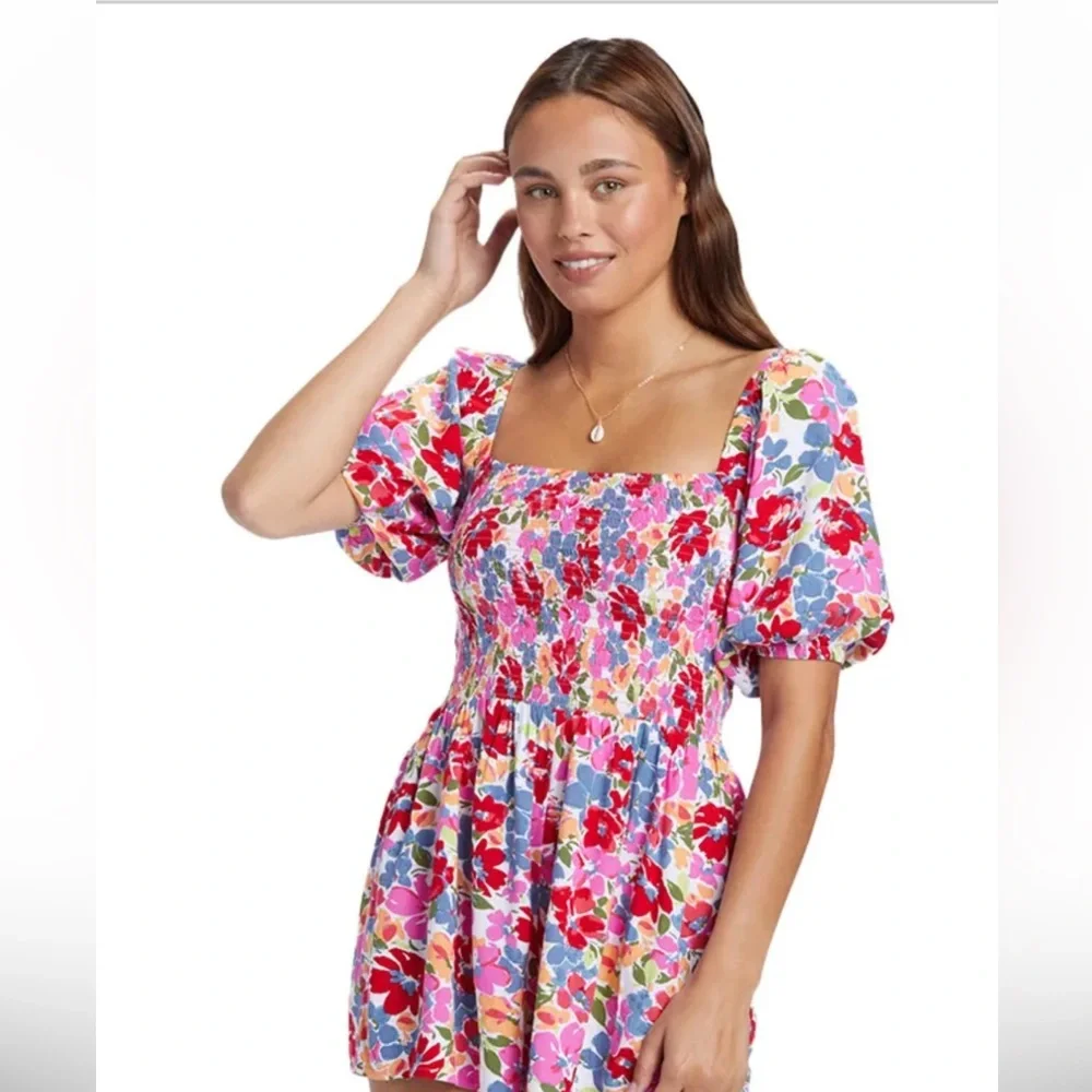 Multi Color Floral Roxy Romper - Picture 3 of 4